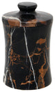 Vinca Collection Black and Gold Marble 3" x 5" Cannister
