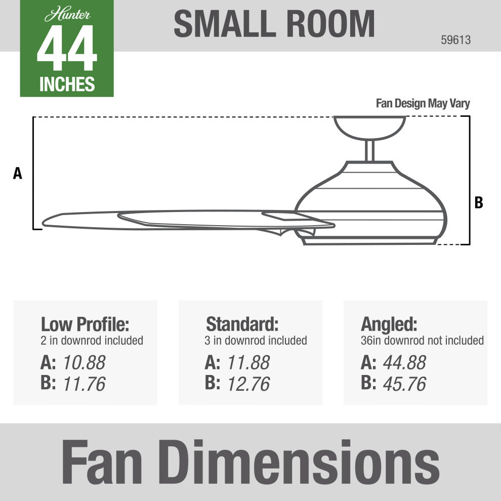 Hunter 44" Kennicott Matte Black Outdoor Ceiling Fan With Wall Control