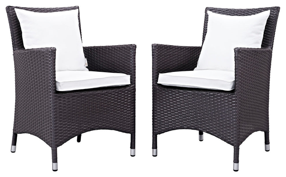 Espresso White Convene 2 Piece Outdoor Patio Dining Set