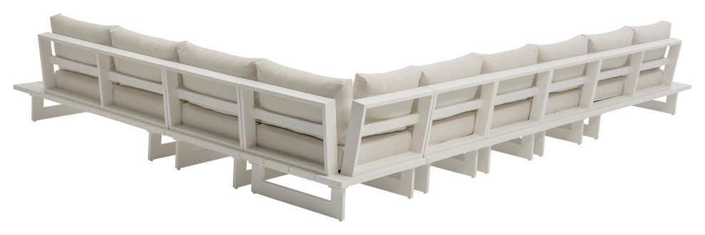 Maldives Cream Water Resistant Fabric Outdoor Patio Modular Sectional