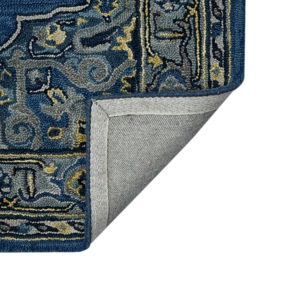 Boho Roanne Area Rug, Denim Blue, 8' x 11', Medallion