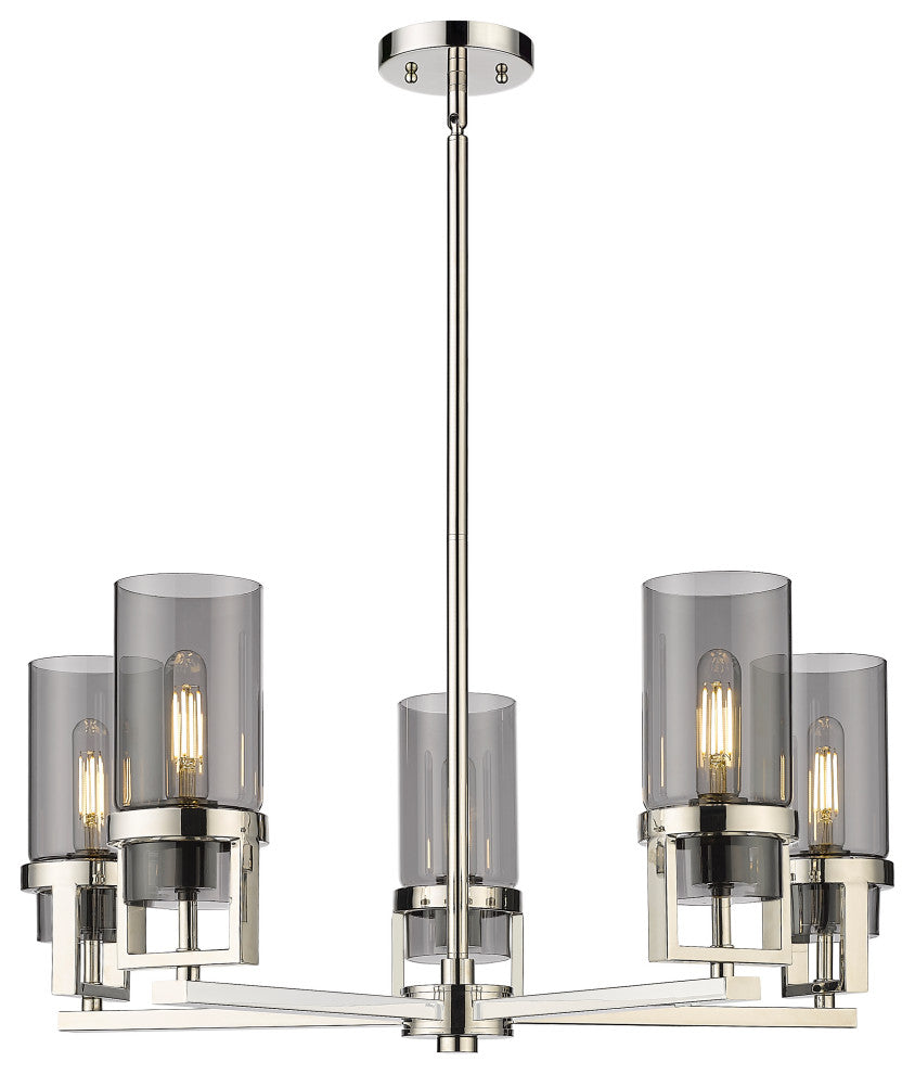 Innovations Utopia 5 24" Chandelier Polished Nickel