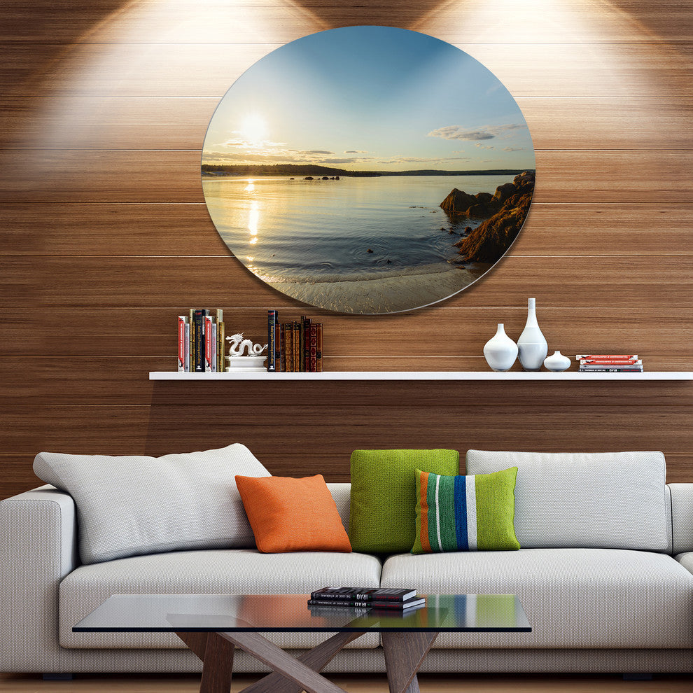 Carters Beach Nova Scotia Canada, Seashore Round Metal Wall Art, 36"
