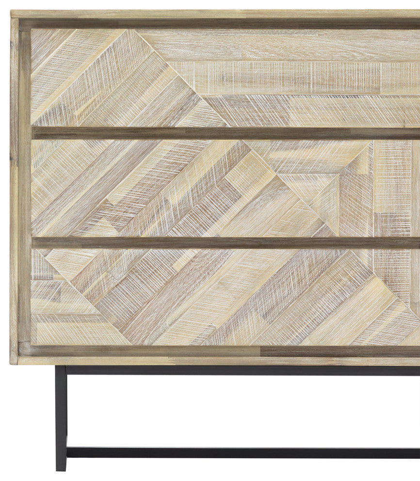 Peridot 6 Drawer Dresser, Natural Acacia Wood