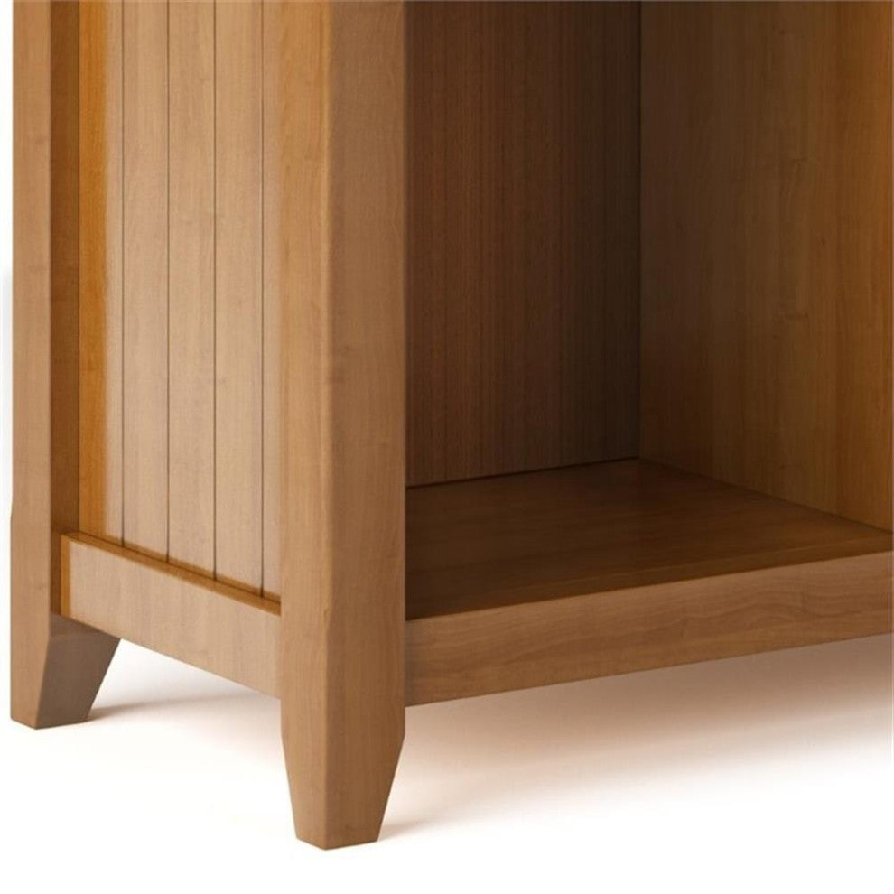 Acadian Solid Wood 57 Inch Wide 8 Cube Storage Sofa Table In Light Golden Brown