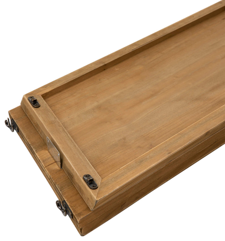 Trapezoid "Farm Fresh" Wooden Christmas Tree Collar, Natural Wood, 40"x40"