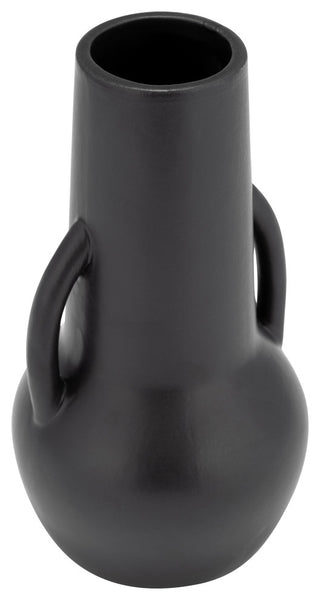 Ceramic 8", Vase, Handles, Black