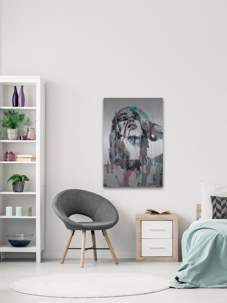 "Bewildered Beauty" Painting Print on Brushed Aluminum, 40"x60"