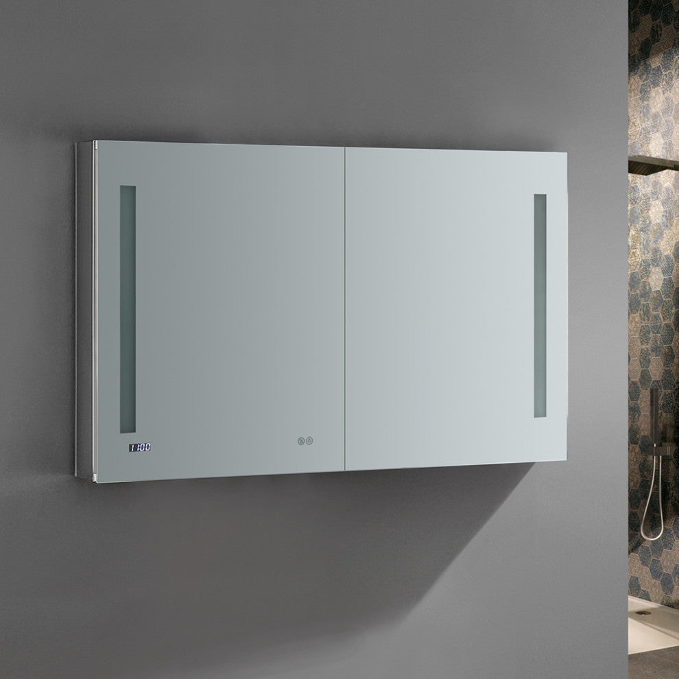 Tiempo Bathroom Medicine Cabinet With LED Lighting and Defogger, 48"x30"