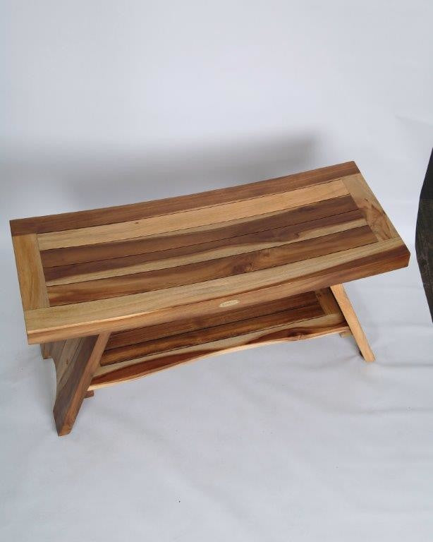 EcoDecors EarthyTeak Serenity Style Shower Bench, 35"