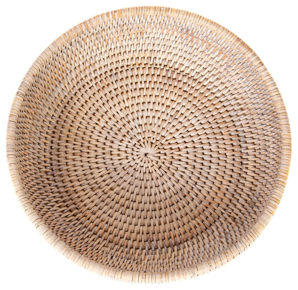 Artifacts Rattan Rattan Everything Bowl, White Wash