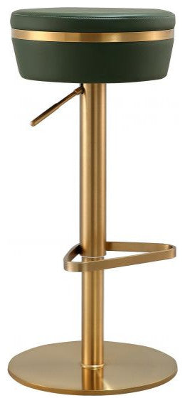 Lexi Adjustable Bar Stool Gold Frame, Malachite Green