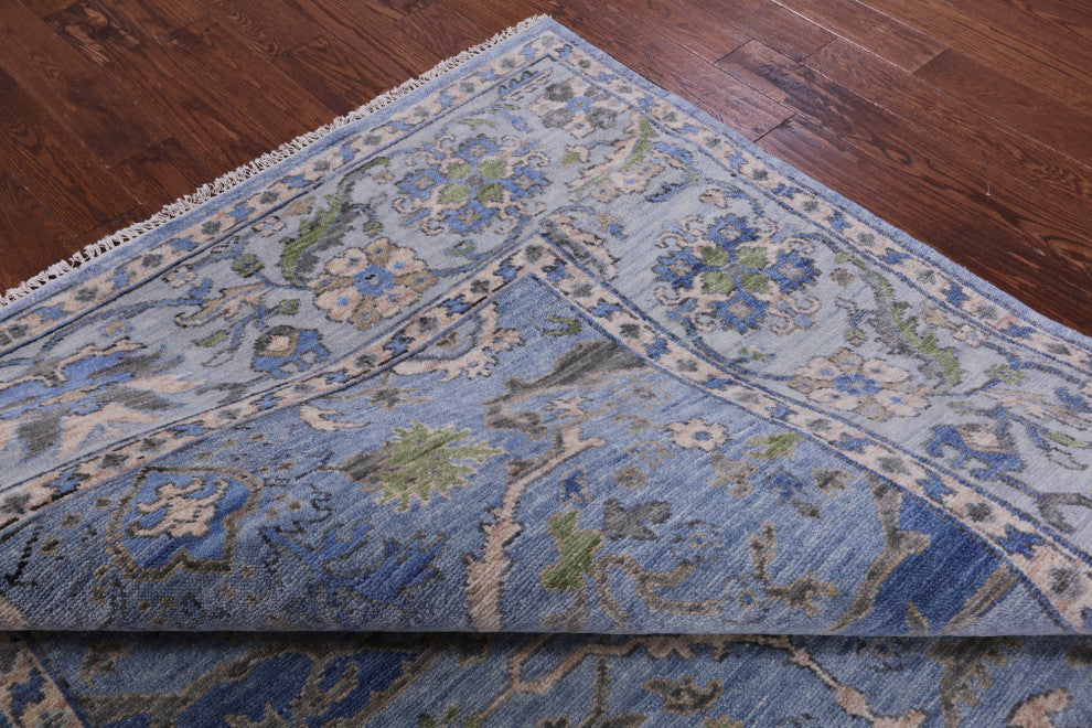 7' 10" X 9' 11" Hand-Knotted Turkish Oushak Wool Rug - Q13619