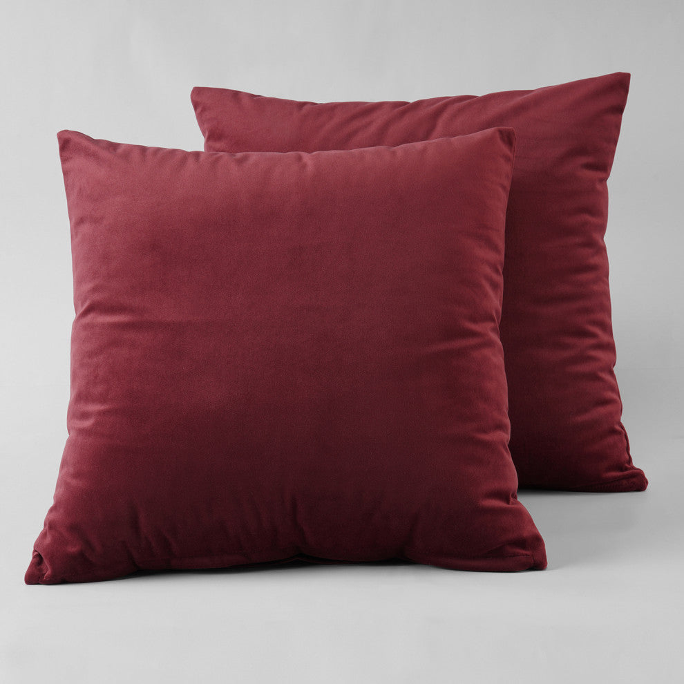 Heritage Plush Velvet Cushion Cover Pair, Cinema Red, 18w X 18l