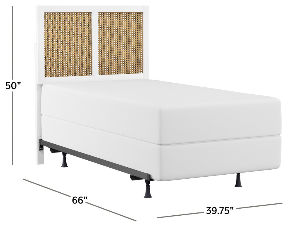 Hillsdale Serena Wood and Natural Cane Panel Twin Headboard