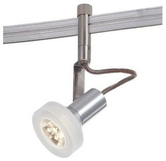 Gk Lightrail 5-Light LED Monorail Kit, Brushed Nickel With Frosted Glass