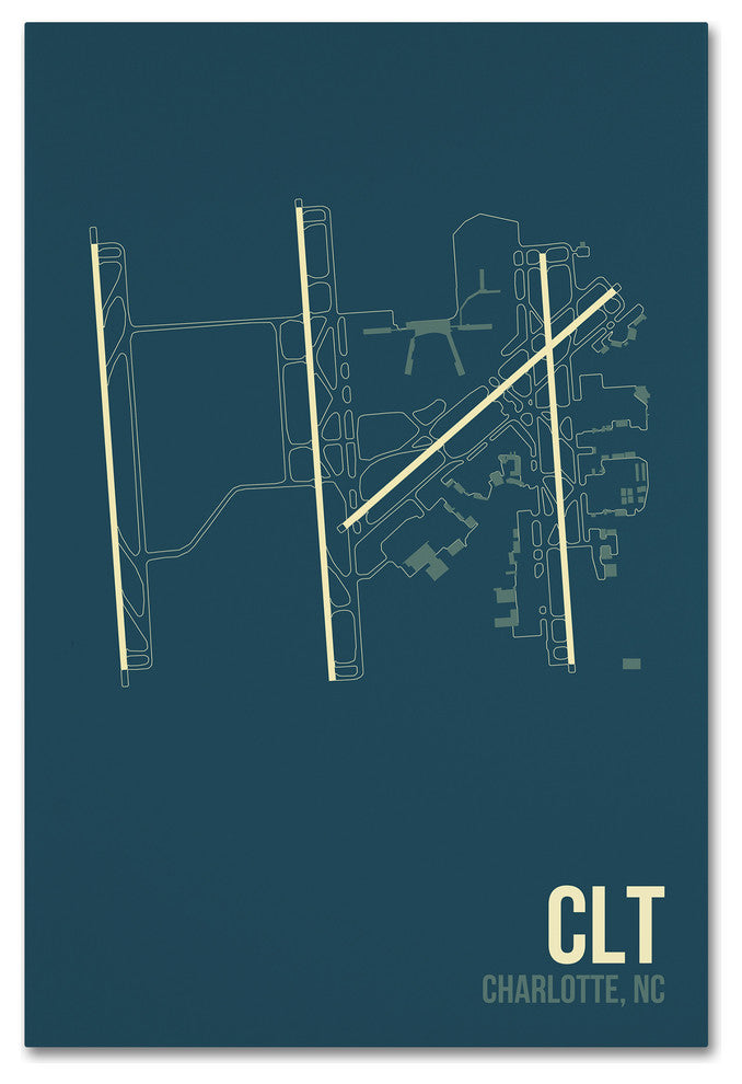 08 Left 'CLT Airport Layout' Canvas Art, 32 x 22