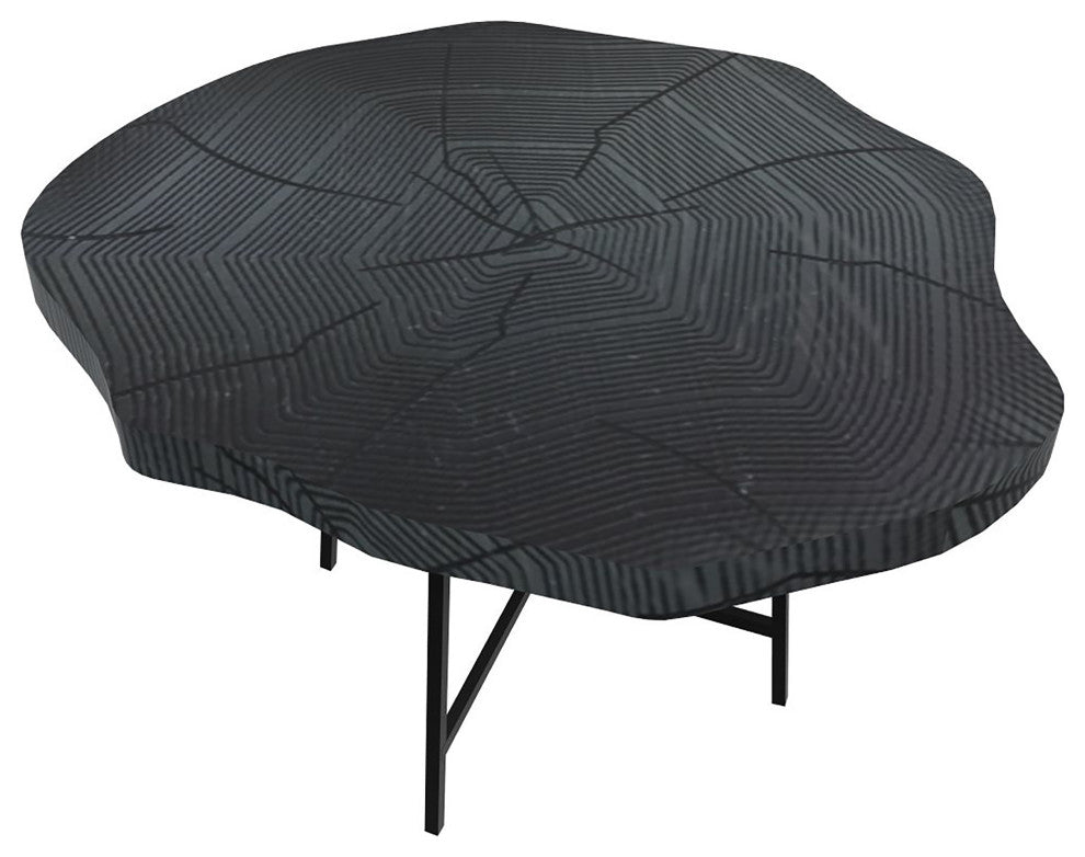 26" Modern Black Organic Shaped Wood And Metal End Table