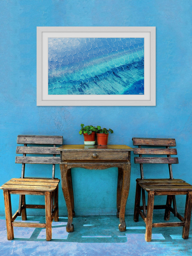 "Blue Pools" Framed Painting Print, 30"x20"