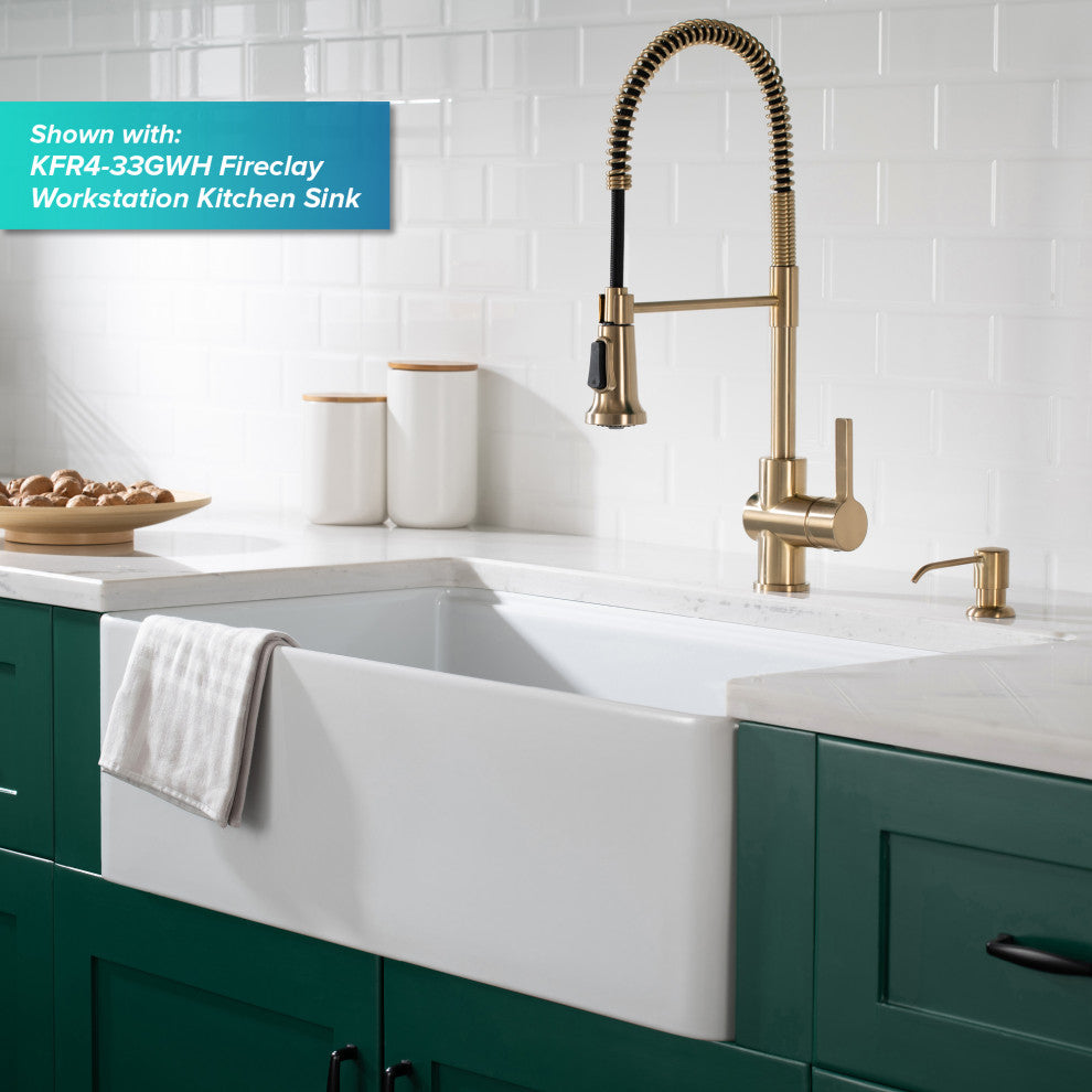 Britt Commercial Style 3-Function Pull-Down 1-Handle 1-Hole Kitchen Faucet, Spot Free Antique Champagne Bronze