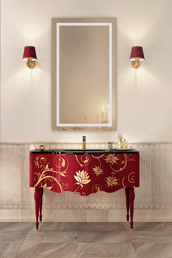 Krugg LED Bathroom Mirror, Lighted Vanity Mirror Dimmer and Defogger, 42x24
