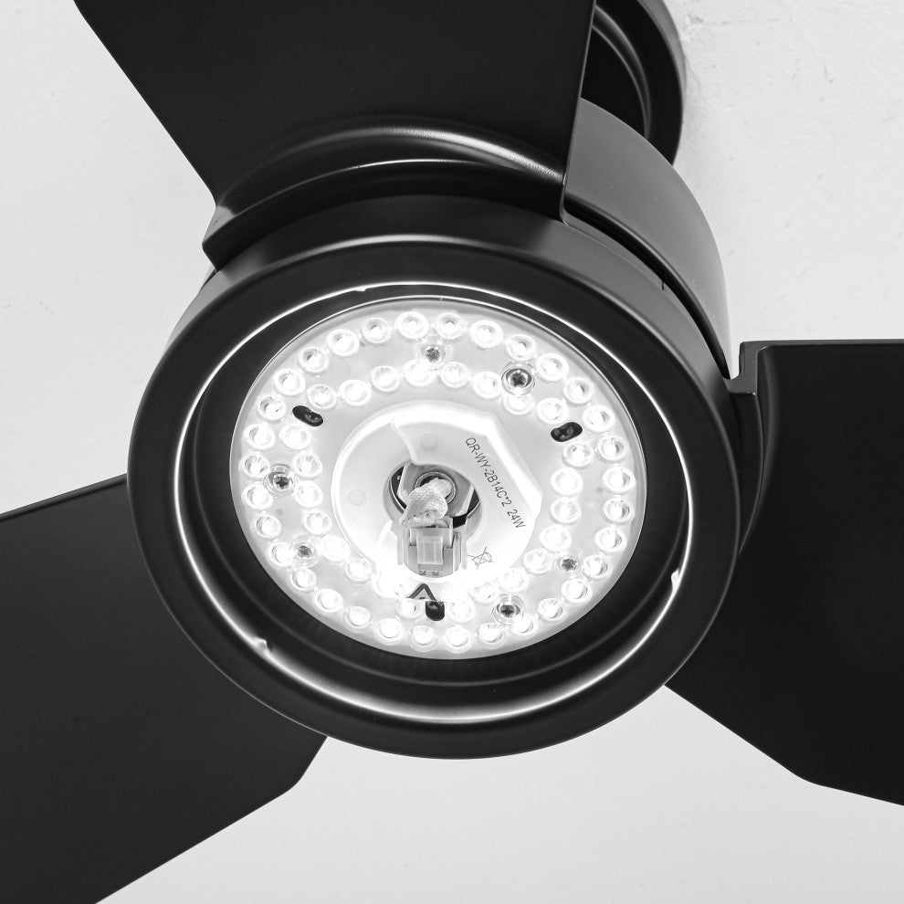 42-inch Modern Black LED Ceiling Fan with Remote
