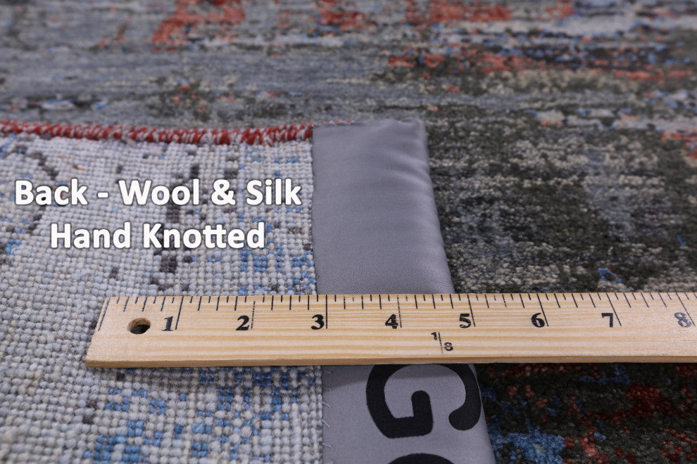 Modern Hand Knotted Wool and Silk Rug 5' 1" X 7' 1" Q8562