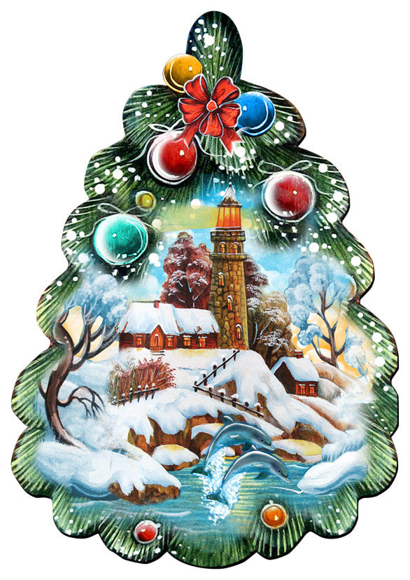 Lighthouse Tree Door Hanger