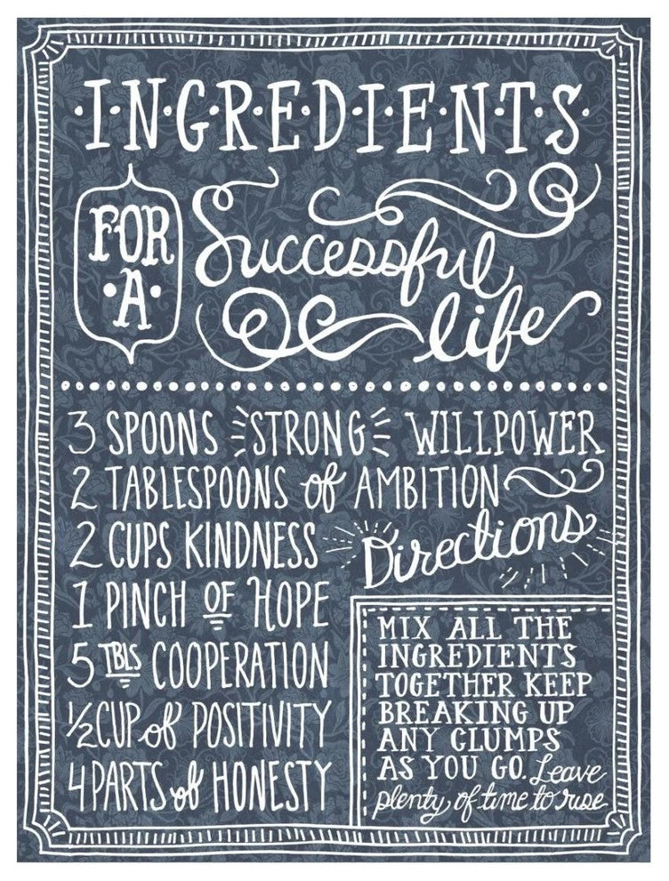 "Ingredients For Life Ditzy Floral Blue I" Paper Print by Mary Urban, 20"x26"