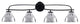 Cavella 4 Light Bath Bar, Matte Black Finish, 7" Chrome Metal Shades