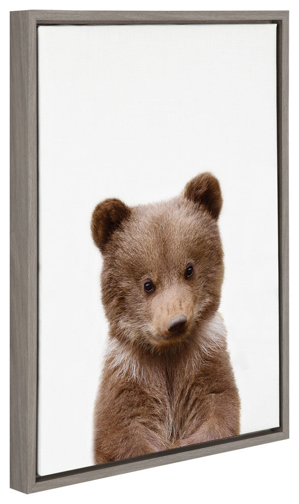 Sylvie Baby Bear Animal Print Framed Canvas Wall Art by Amy Peterson, 18x24