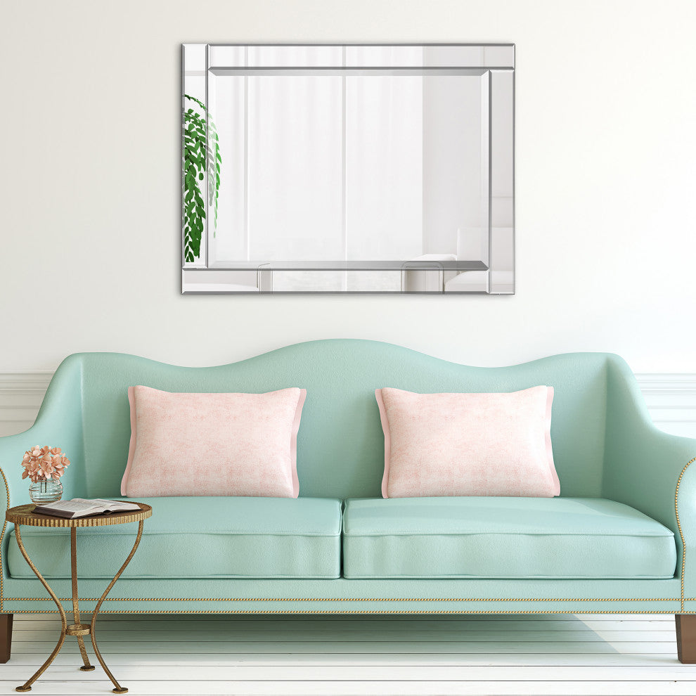 Modern Beveled Wall Mirror, 30"x40"