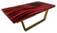Modern Wave Coffee Table, Red, Bronze Base