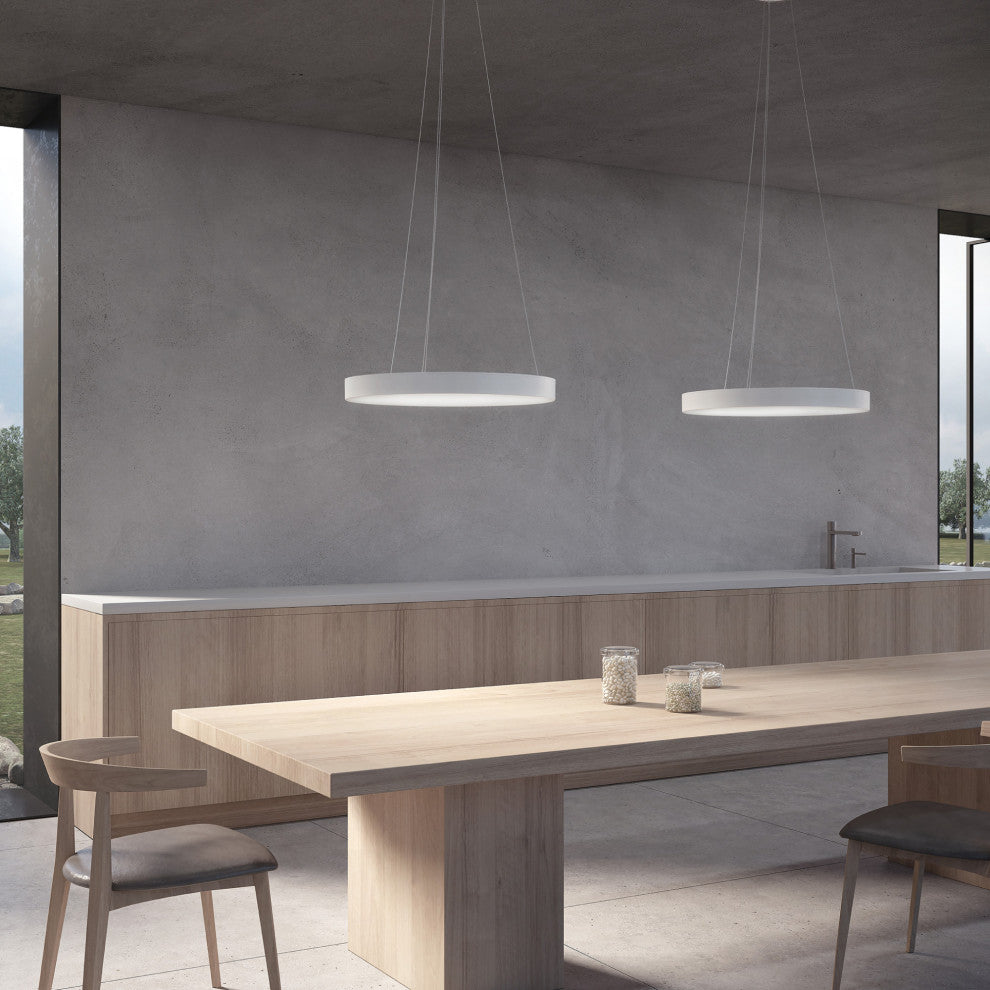 Sonneman 3744-24-30 Pi 24"W LED Suspension Pendant - 3000K - Satin White