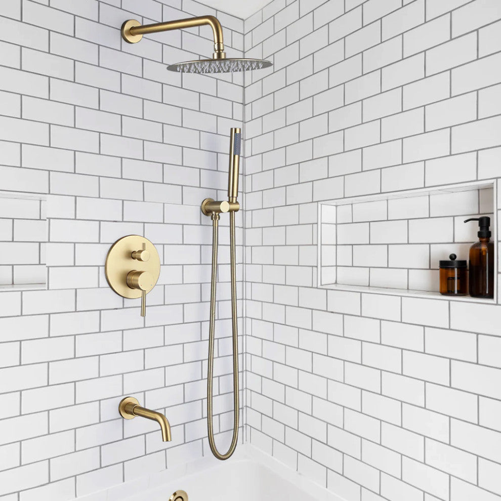RBROHANT Tub Shower Faucet Set Complete Rain Shower System with Tub Spout