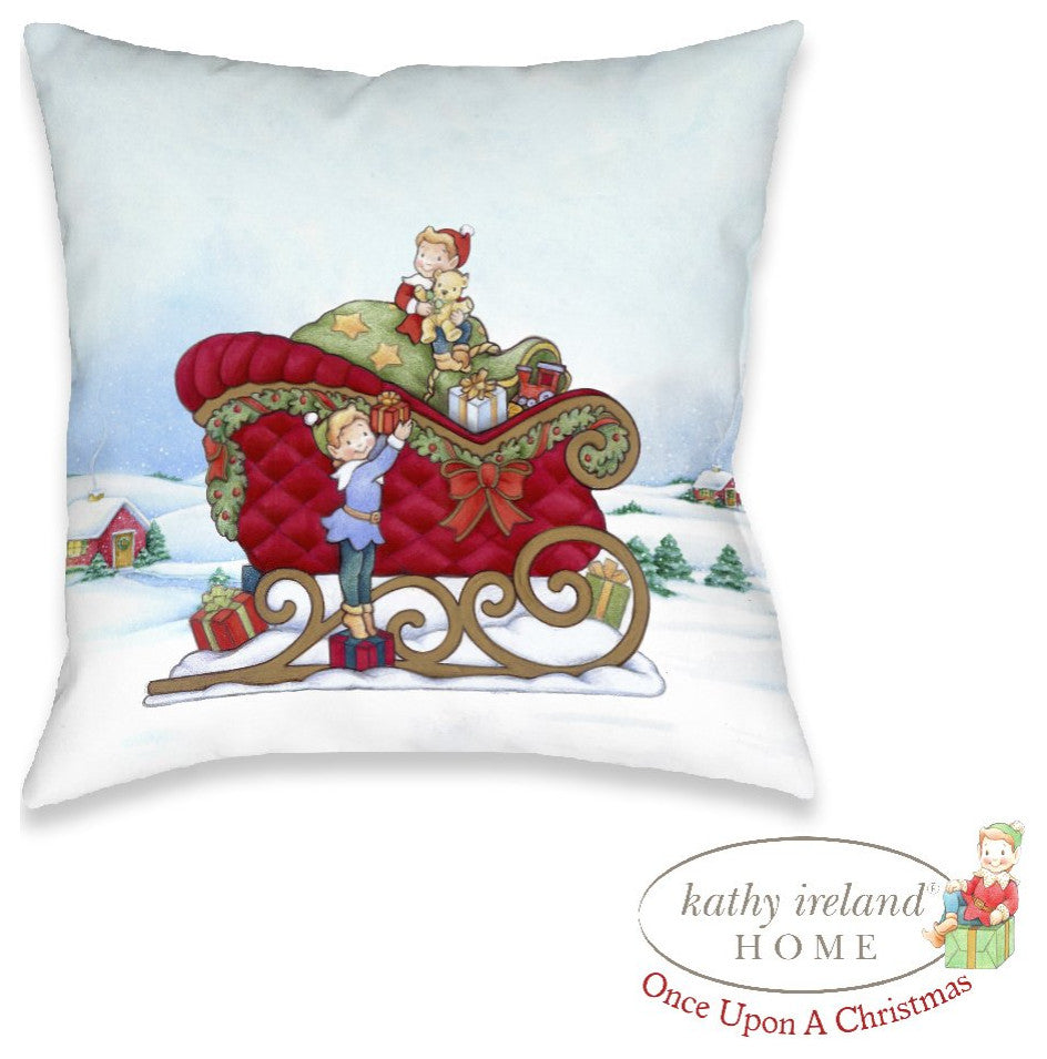 Laural Home Once Upon A Christmas 18" X 18" Indoor Decorative Pillow
