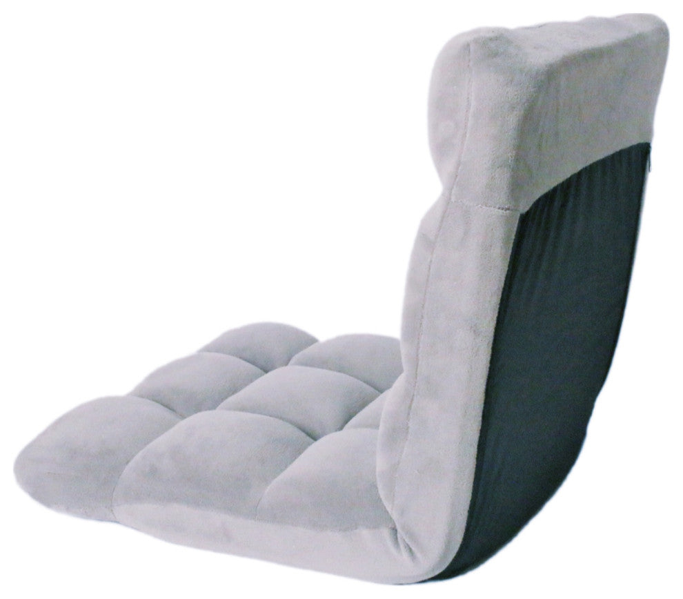 Loungie Supersoft Folding Adjustable Gaming Recliner Chair, Gray