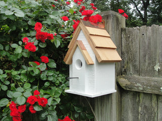 Rustic Cabin Birdhouse, White