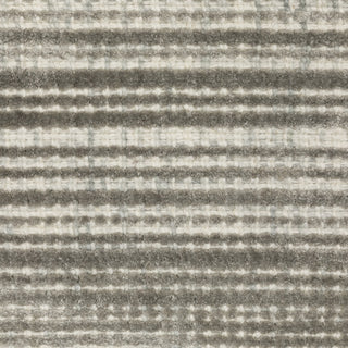 Cayden Textural Stripe Wool Blend Grey/ Ivory Hand-tufted Rug 8' x 10'