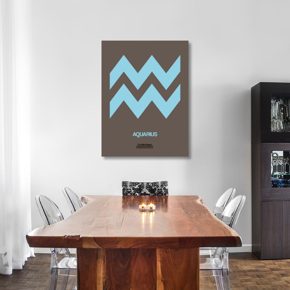 "Aquarius Zodiac Sign Blue" Fine Art Print