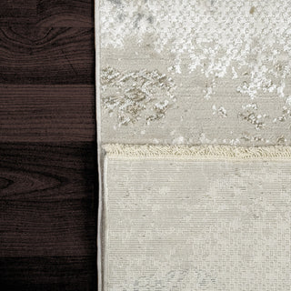 Dynamic Rugs Refine Shrink Poly Area Rug, Taupe Silver Gold, 4'x5'6"