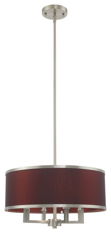 Livex Lighting Brushed Nickel 4-Light Pendant Chandelier
