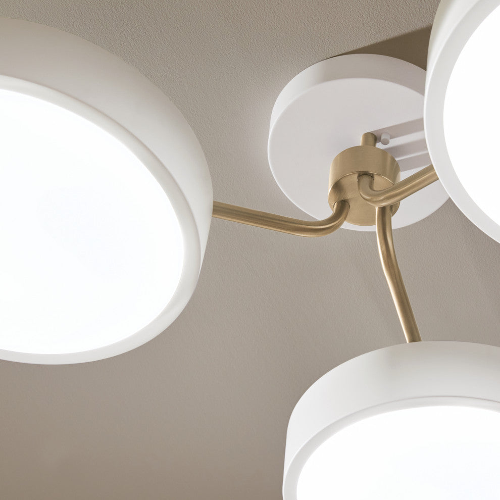 Sago 3 Light Semi Flush Light, White