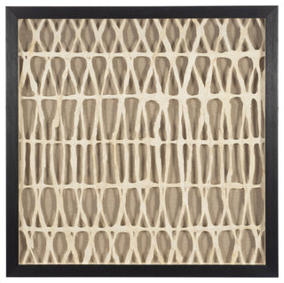 HUJI Abstract Handmade Papier-Mâché Shadow Box Wall Art, Style C
