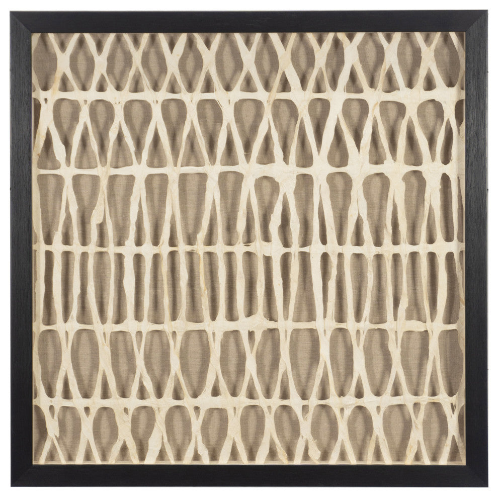 HUJI Abstract Handmade Papier-Mâché Shadow Box Wall Art, Style C