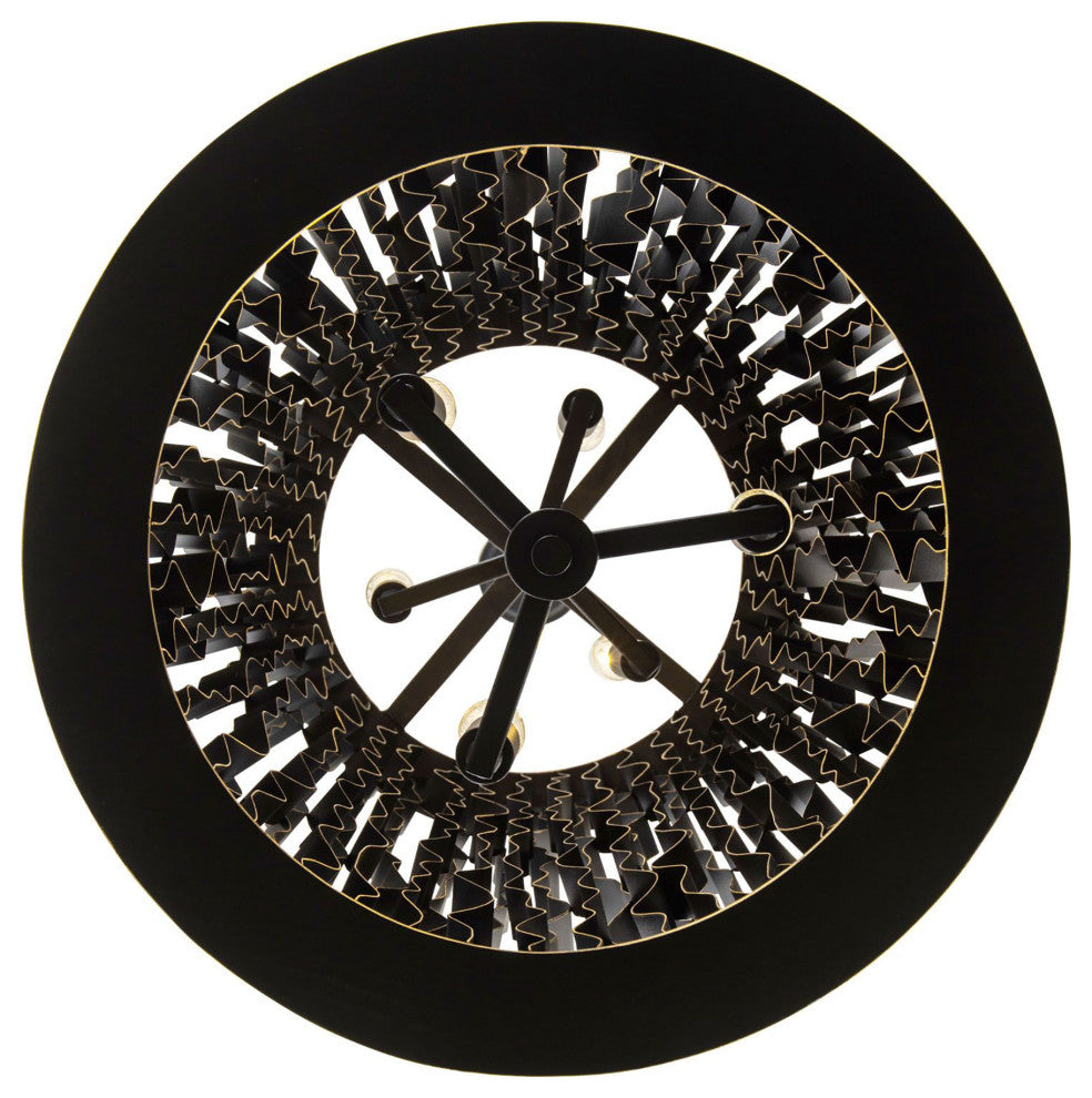 Estela 6-Lt Foyer - Matte Black/French Gold