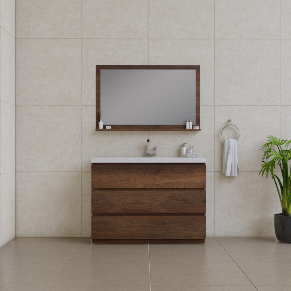 Paterno 48" Bathroom Vanity With Sink, Rosewood