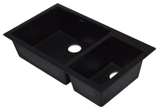 ALFI brand AB3319UM-BLA Black 34" Undermount Granite Composite Kitchen Sink