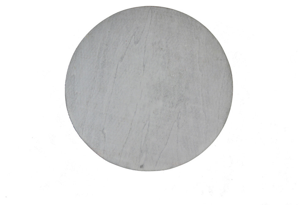 10" Light Gray Wash Round Wood Crate, Set of 3