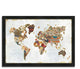 "Pattern World Map" By Laura Marshall, Framed Painting Print, Ready To Hang
